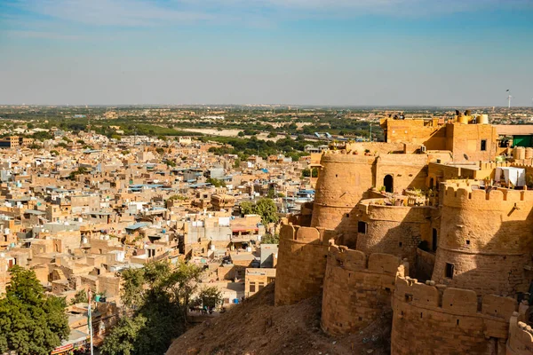 Наследия Jaisalmer Форт Винтажной Архитектуры Взгляд Разных Углов День — стоковое фото