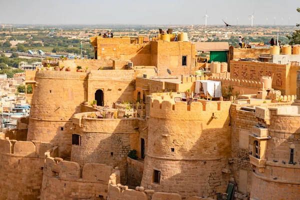 Património Jaisalmer Fort Arquitetura Vintage Vista Ângulo Diferente Dia — Fotografia de Stock