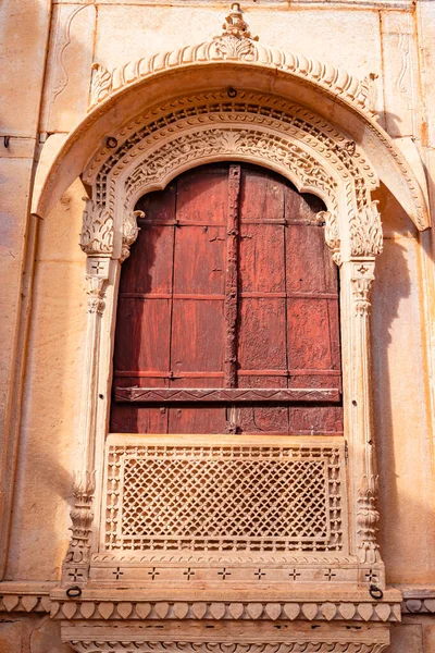 Patrimonio Jaisalmer Fort Vintage Ventana Arquitectura Desde Diferentes Ángulos Día — Foto de Stock