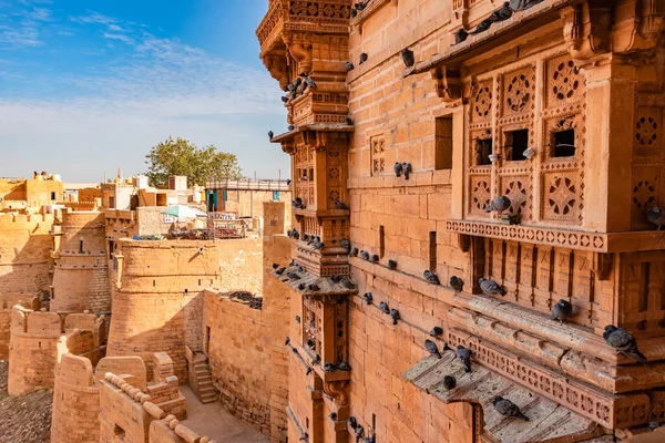 Patrimonio Jaisalmer Fort Arquitectura Vintage Vista Desde Diferentes Ángulos Día — Foto de Stock