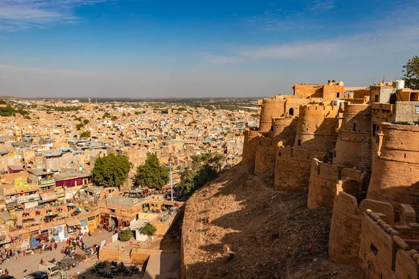 Dědictví Jaisalmer Pevnost Vintage Architektura Město Pohled Různých Úhlů Den — Stock fotografie