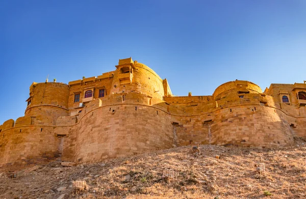 Древнее Наследие Jaisalmer Форт Винтажный Вид Ярким Небом Утро — стоковое фото