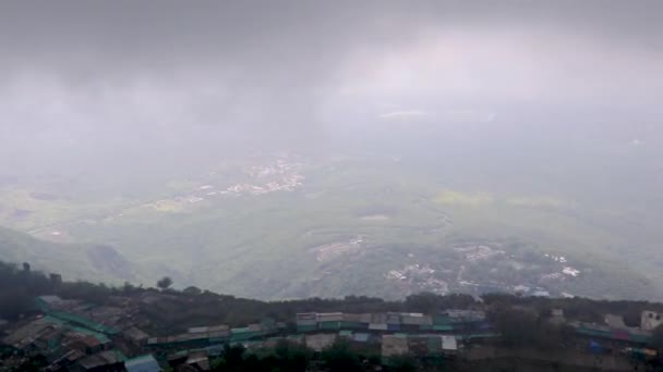 Mountain Flat Covered Dense Cloud Morning — Vídeo de stock
