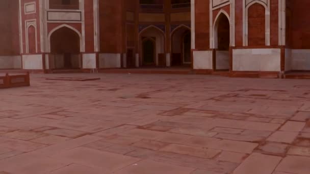 Humayun Tombeau Matin Brumeux Perspective Unique Prise Vue Delhi Inde — Video