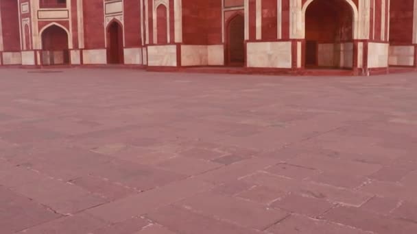 Tomba Humayun Mattina Nebbiosa Sparo Prospettiva Unico Presa Delhi India — Video Stock