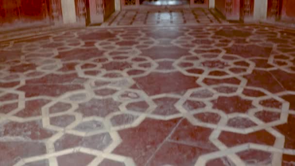 Humayun Tomba Vista Interiore Mattino Colpo Prospettiva Unica Preso Delhi — Video Stock