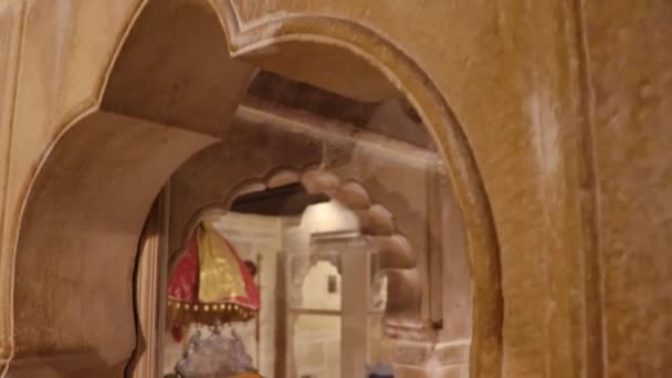 Patrimoine Jaisalmer Fort Vintage Roi Salle Repos Architecture Sous Angle — Video