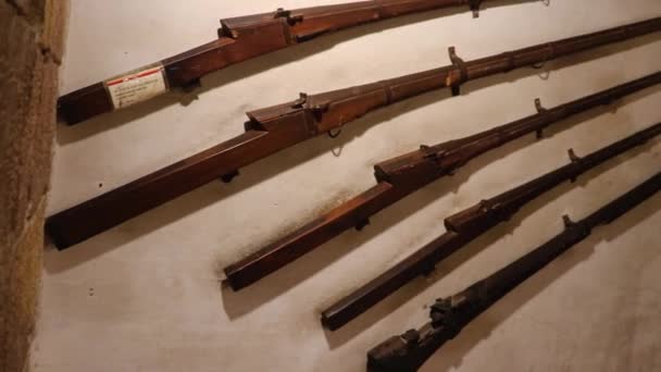 Örökség Jaisalmer Erőd Vintage Fegyver Különböző Szögből Nap — Stock videók