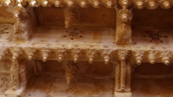 Dědictví Jaisalmer Pevnost Vinobraní Architektura Různých Úhlů Den — Stock video