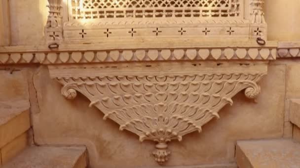 Patrimoine Jaisalmer Fort Vintage Architecture Fenêtre Sous Angle Différent Jour — Video