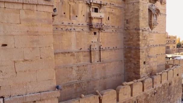 Oude Erfgoed Jaisalmer Fort Vintage Uitzicht Met Heldere Hemel Ochtend — Stockvideo
