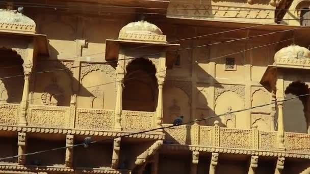 Patrimonio Jaisalmer Fort Arquitectura Vintage Desde Diferentes Ángulos Día — Vídeo de stock