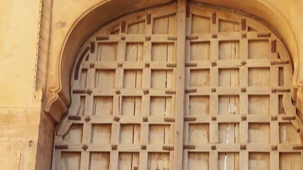 Erfgoed Jaisalmer Fort Vintage Deur Architectuur Vanuit Verschillende Hoek Dag — Stockvideo