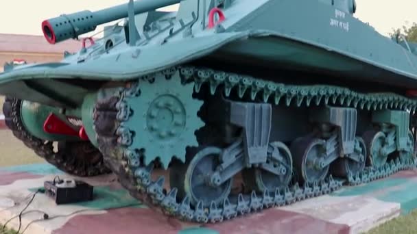 Пексистанський Танк Зберігається Індіанському Військовому Меморіалі Виграному Війнах Унікальної Перспективи — стокове відео
