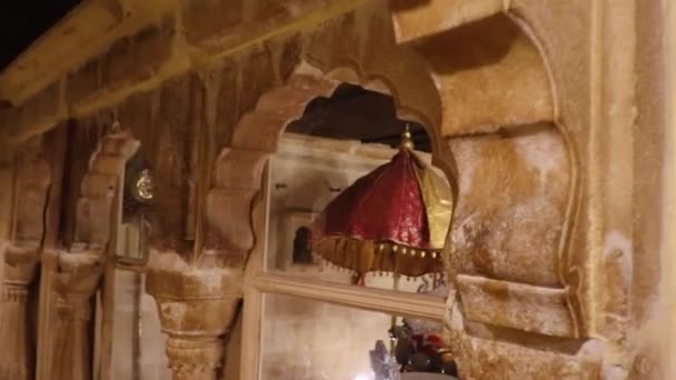 Örökség Jaisalmer Erőd Szüret Király Pihenőszoba Építészet Különböző Szögből Nap — Stock videók
