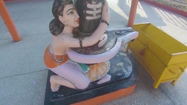 Señor Shiva Templo Con Campanas Mañana Video Toma Rishikesh Uttrakhand — Vídeo de stock