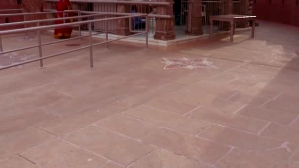 Древний Храм Ярко Голубым Закатом Неба Вечернее Видео Снято Джодхпур — стоковое видео