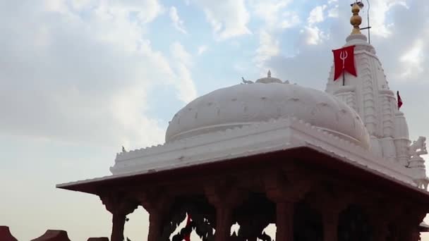 Стародавній Храм Яскравим Блакитним Заходом Сонця Вечірньому Відео Знімається Jodhpur — стокове відео