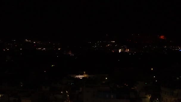 Ciudad Noche Paisaje Vista Con Luces Noche Vídeo Toma Jodhpur — Vídeos de Stock