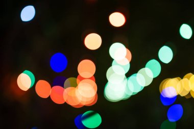 Şehir feribot ışığının bulanık bokeh etkisi gece farklı açılardan