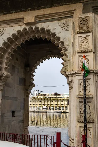 stock image historical artistic entrance gate architecture at morning from different angle image is taken at Udaipur rajasthan india.