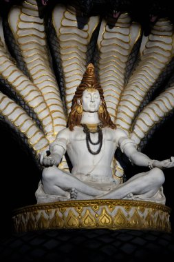 Hindu tanrısı Shiva 'nın farklı açılardan çekilmiş heykeli Mahakaleshwar mahakal tapınağı koridoru ujain madhya pradesh Hindistan' da çekilmiştir..