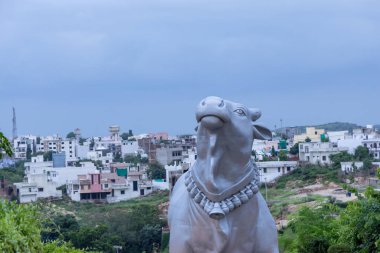 Lord Shiva 'nın Kutsal Nandi Boğası Sabah Tapınak Avlusunda