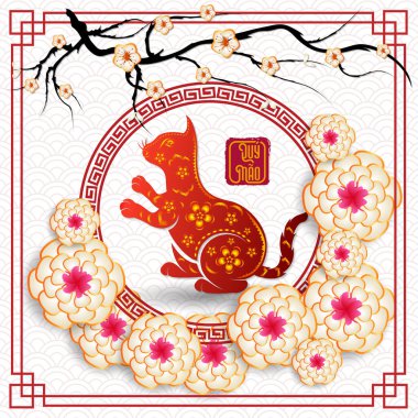 Happy lunar new year 2023, Vietnamese new year, Year of the Cat.