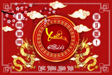 Mutlu Ay Yılı 2024, Vietnam Yeni Yılı, Çin Yeni Yılı, Ejderha Yılı.