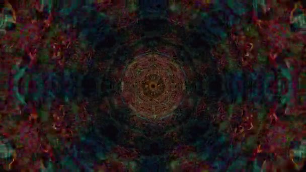 Mandala Caleidoscope Seamless Loop Psychedelic Trippy Futuristic Traditional Tunnel Pattern — 비디오