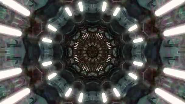 Animación Video Psicodélico Túnel Energía Abstracta Con Hermosa Iluminación Espacio — Vídeo de stock