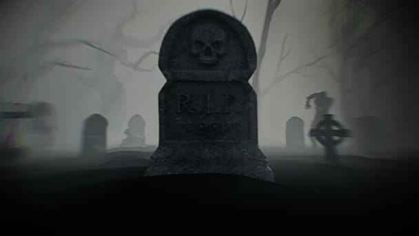 Halloween Background Animation Concept Happy Halloween Message Scroll Alpha Channel — Video
