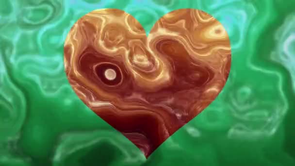 Mixing Liquids Placed Heart Shape Seamless Loop Concept Video Background — Vídeo de Stock