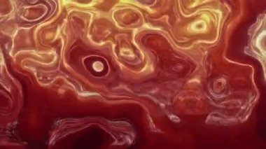 Liquid gold motion organic background. Fluids mixing seamless loop. Shine glitter fluid metallic yellow color paint. Texture abstract acrylic cloud swirling underwater.