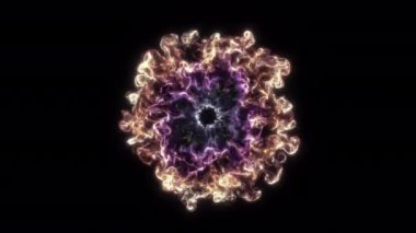 Seamless loop. Animation of a geometric round portal consisting of particles 4k.