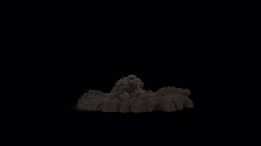 4k Nuclear explosion with alpha channel. 3D Illustration