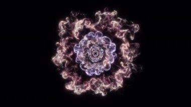 Seamless loop. Animation of a geometric round portal consisting of particles 4k.