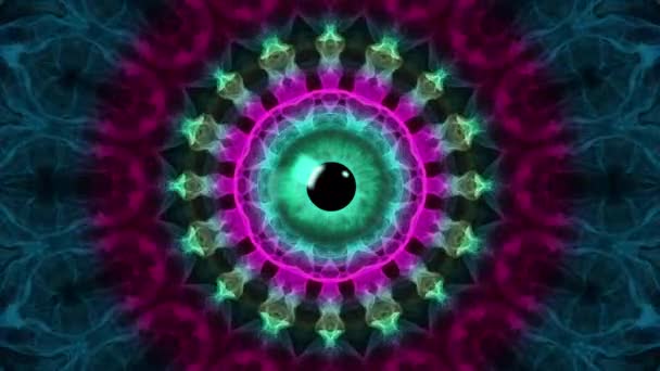 Hypnotic Eye Approaching Psychedelic Seamless Loop Animated Iris Psychedelic Effect — Vídeo de Stock