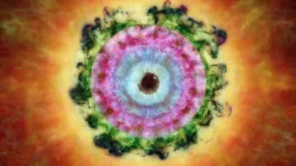 Υπνωτικό Μάτι Πλησιάζει Psychedelic Seamless Loop Κινούμενη Ίριδα Ψυχεδελικό Αποτέλεσμα — Αρχείο Βίντεο