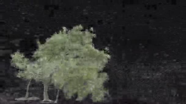 Deštivé Bouřlivé Počasí Ohýbá Láme Stromy Alfa Kanálu — Stock video