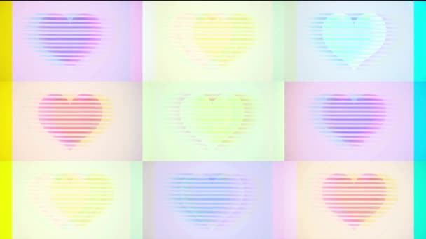 Glücklicher Valentinstag Text Auf Abstraktem Hintergrund Schöne Und Romantische Valentine — Stockvideo