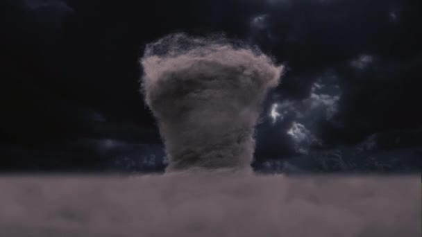 Стилізована Безшовна Петля Торнадо Розміщена Штормовому Середовищі Темний Вигляд Пилом — стокове відео