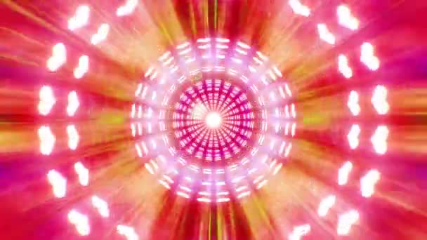 Neon Lights Love Heart Tunnel Romantic Abstract Glow Particles Naadloze — Stockvideo