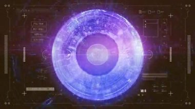 Bir tünel oluşturma parlayan neon hatları ile uçan, mavi kırmızı pembe mor spektrum, floresan ultraviyole ışık, modern renkli aydınlatma, 4k sorunsuz döngü cg animasyon