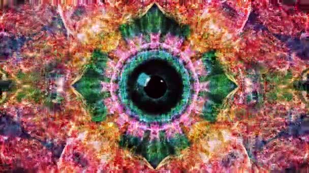 Hypnotic Eye Approaching Psychedelic Seamless Loop Animated Iris Psychedelic Effect — Stockvideo