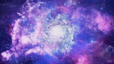 4K Galaksideki Nebula 'dan Dış Uzay 3D Animasyon' a uçuyor. Bu görüntü tamamen Bilgisayar tarafından oluşturulmuş. NASA resmi kullanılmadı..