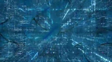 Solucan deliği zaman ve uzayda ve milyonlarca yıldızda. Bilim kurgu solucan deliğinin içinden uç. Kusursuz döngü görüntüleri