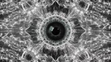 Hypnotic Eye Approaching Psychedelic Seamless Loop. Animated iris with a psychedelic effect. Loop Ready