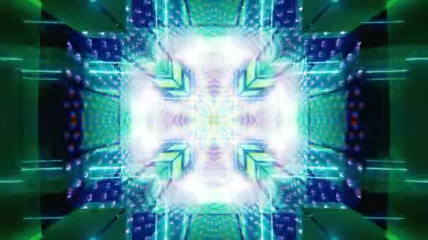 Mandala Caleidoscoop Naadloze Lus Psychedelische Trippy Futuristische Traditionele Tunnel Patroon — Stockvideo