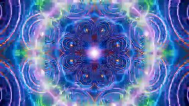 Mandala 3D Kaleydoskop Psikedelik Seyahat Geleneksel Bilinçli Meditasyon Tüneli Modeli Görüntü Rahatlatıcı Etnik Renkli Çakra Kundalini Yoga